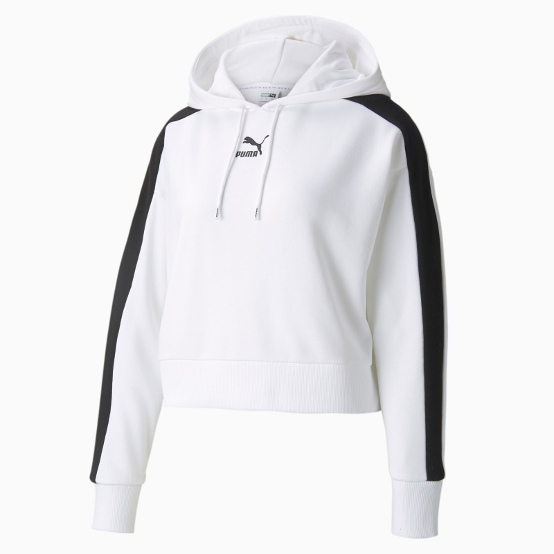 Sudadera con Capucha Puma Iconic T7 Cropped Blancos | 15068GBFK