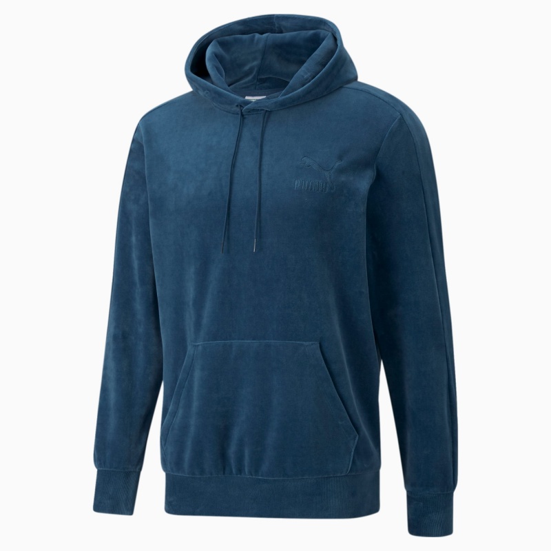 Sudadera con Capucha Puma Iconic T7 Velour Azules | 53026LCSF