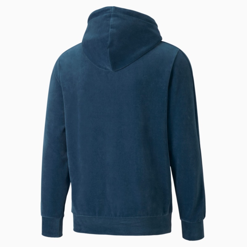 Sudadera con Capucha Puma Iconic T7 Velour Azules | 53026LCSF