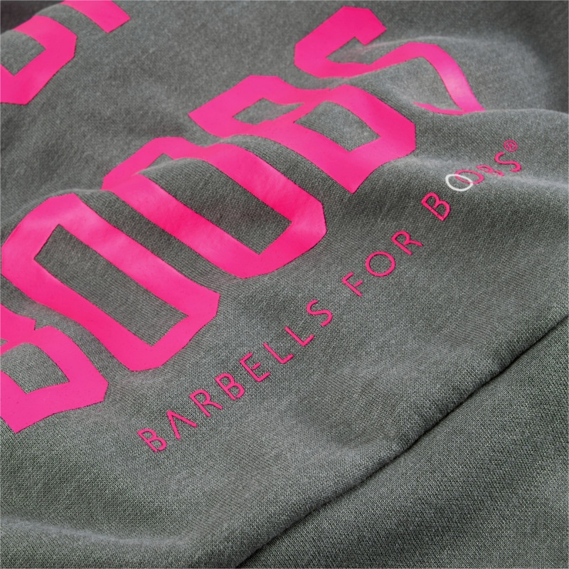 Sudadera con Capucha Puma PUMA x BARBELLS FOR BOOBS Zip Front Entrenamiento Medium Gray Heather | 02857IMHX