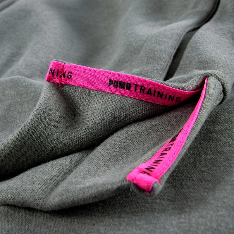 Sudadera con Capucha Puma PUMA x BARBELLS FOR BOOBS Zip Front Entrenamiento Medium Gray Heather | 02857IMHX