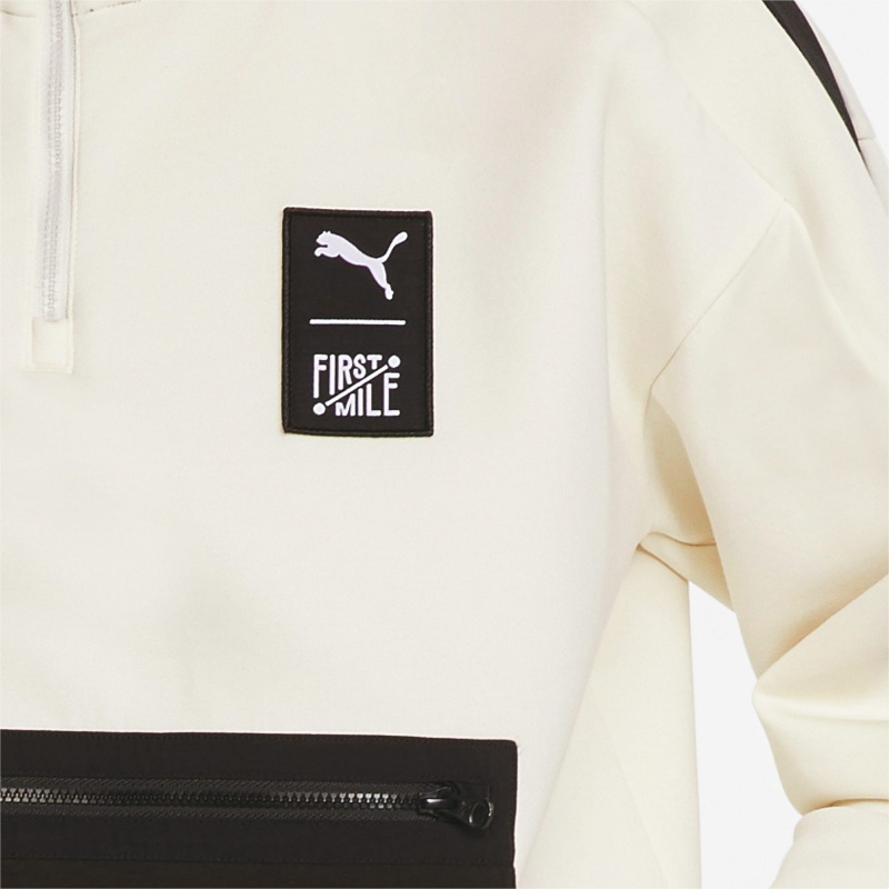 Sudadera con Capucha Puma PUMA x FIRST MILE Double Knit Ivory Glow | 42018OVCJ
