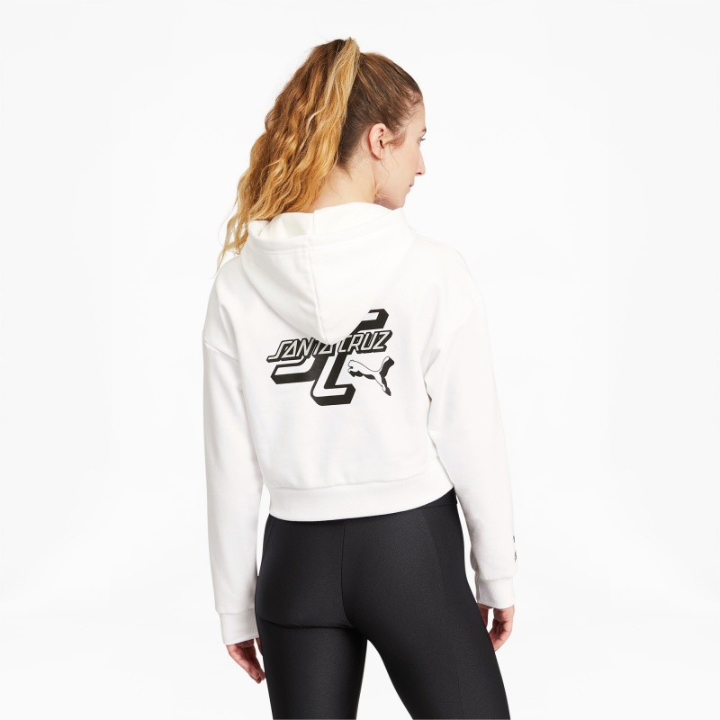 Sudadera con Capucha Puma PUMA x SANTA CRUZ Cropped Blancos | 38457VIJZ