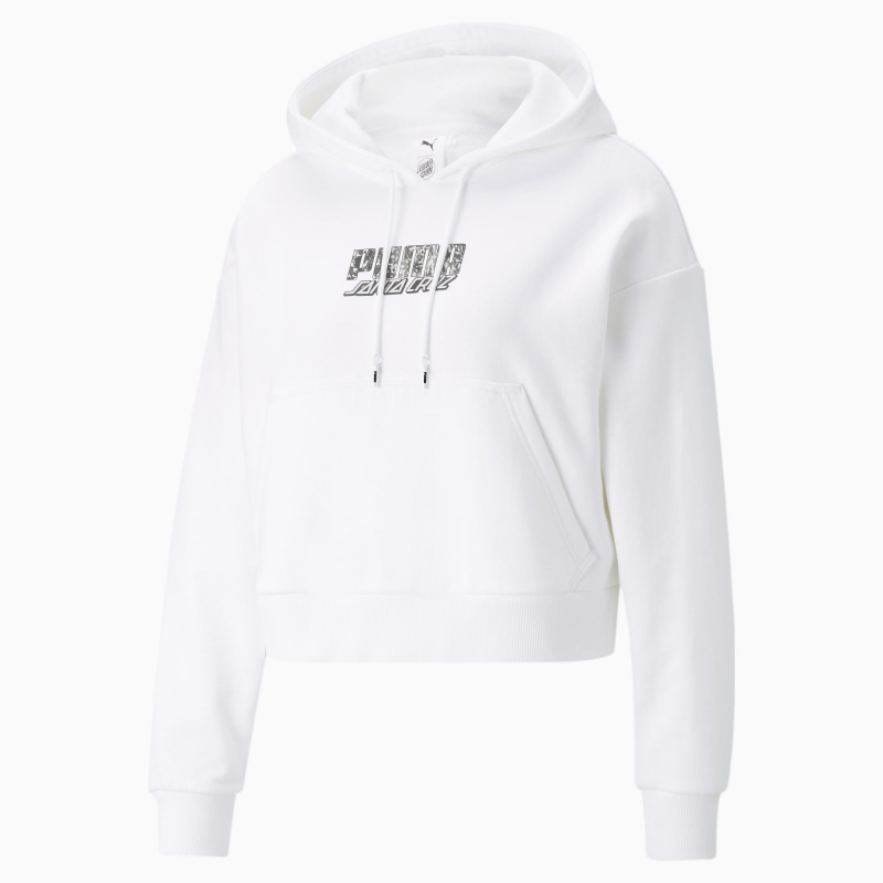 Sudadera con Capucha Puma PUMA x SANTA CRUZ Cropped Blancos | 38457VIJZ