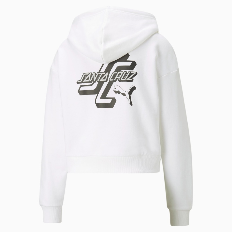 Sudadera con Capucha Puma PUMA x SANTA CRUZ Cropped Blancos | 38457VIJZ