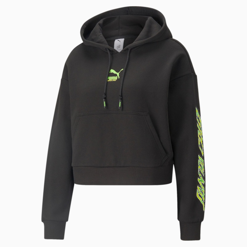 Sudadera con Capucha Puma PUMA x SANTA CRUZ Cropped Negros | 68354IDBH