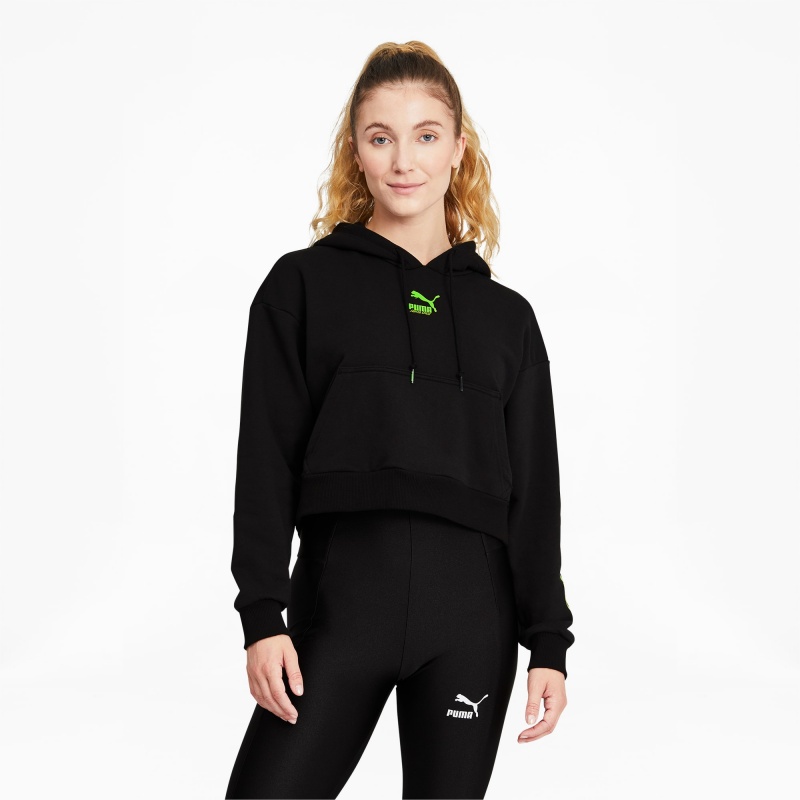 Sudadera con Capucha Puma PUMA x SANTA CRUZ Cropped Negros | 68354IDBH