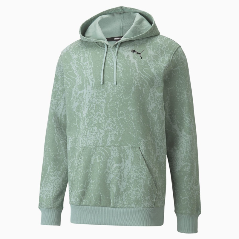 Sudadera con Capucha Puma Performance Printed Entrenamiento Jadeite | 80136VQTY