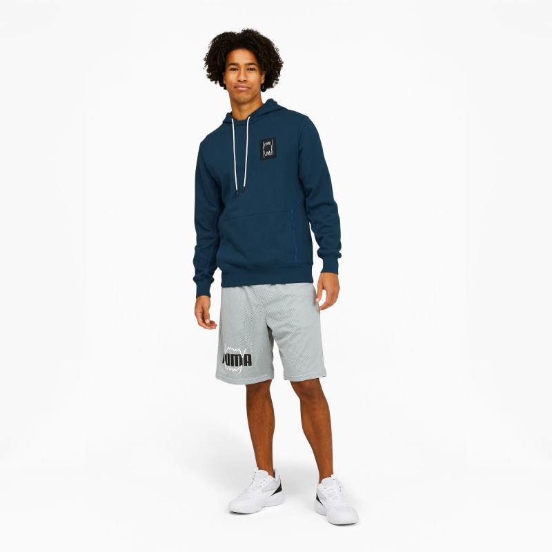 Sudadera con Capucha Puma Pivot Basketball Azules | 93860WAJL