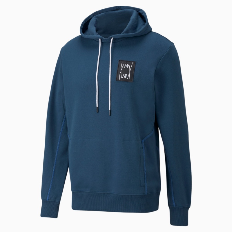 Sudadera con Capucha Puma Pivot Basketball Azules | 93860WAJL