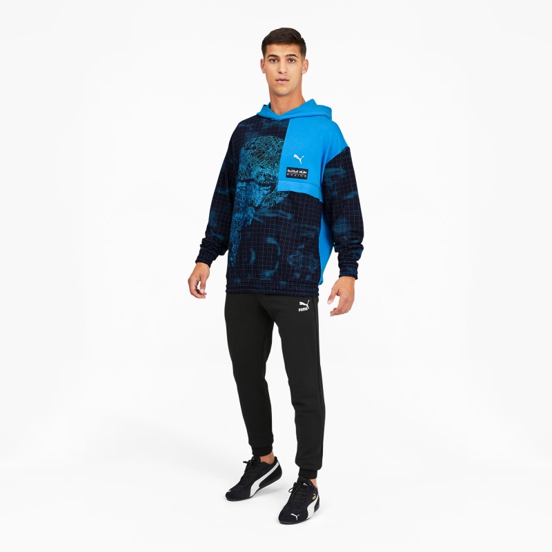 Sudadera con Capucha Puma Red Bull Carreras Printed Bleu Azur | 03951MVUK