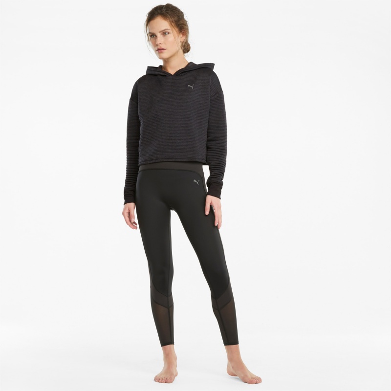 Sudadera con Capucha Puma STUDIO Textured Entrenamiento Skimmer Negros | 02561WMOY