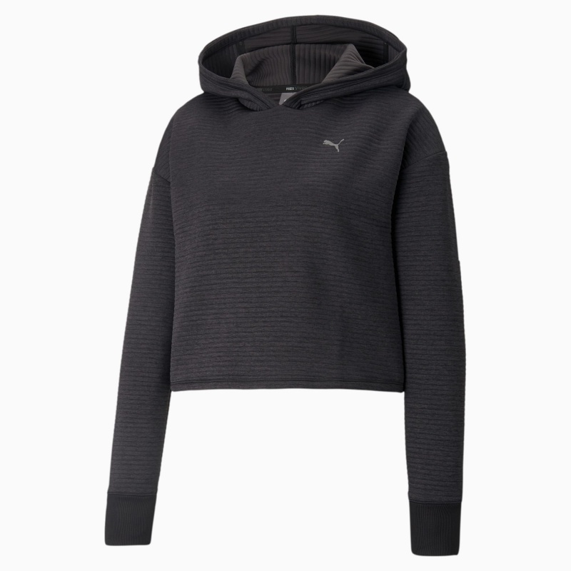 Sudadera con Capucha Puma STUDIO Textured Entrenamiento Skimmer Negros | 02561WMOY
