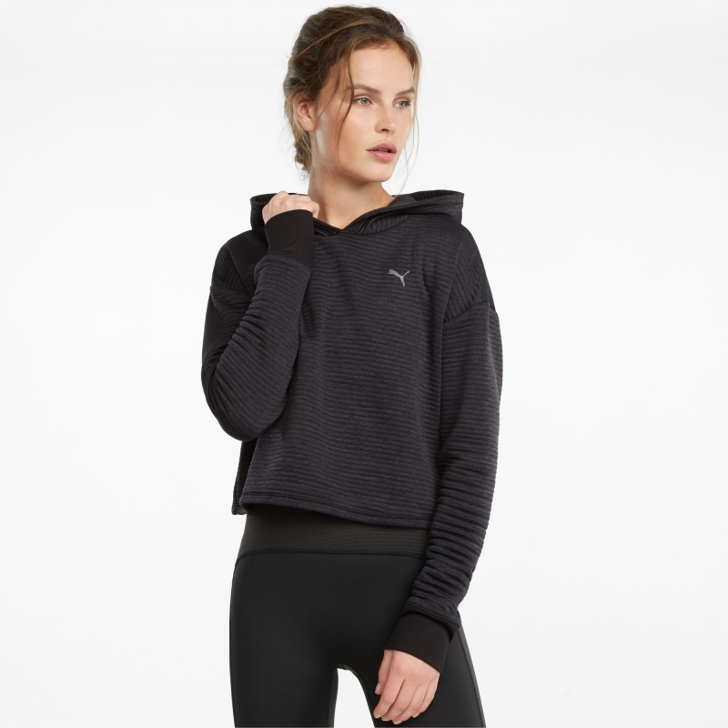 Sudadera con Capucha Puma STUDIO Textured Entrenamiento Skimmer Negros | 02561WMOY