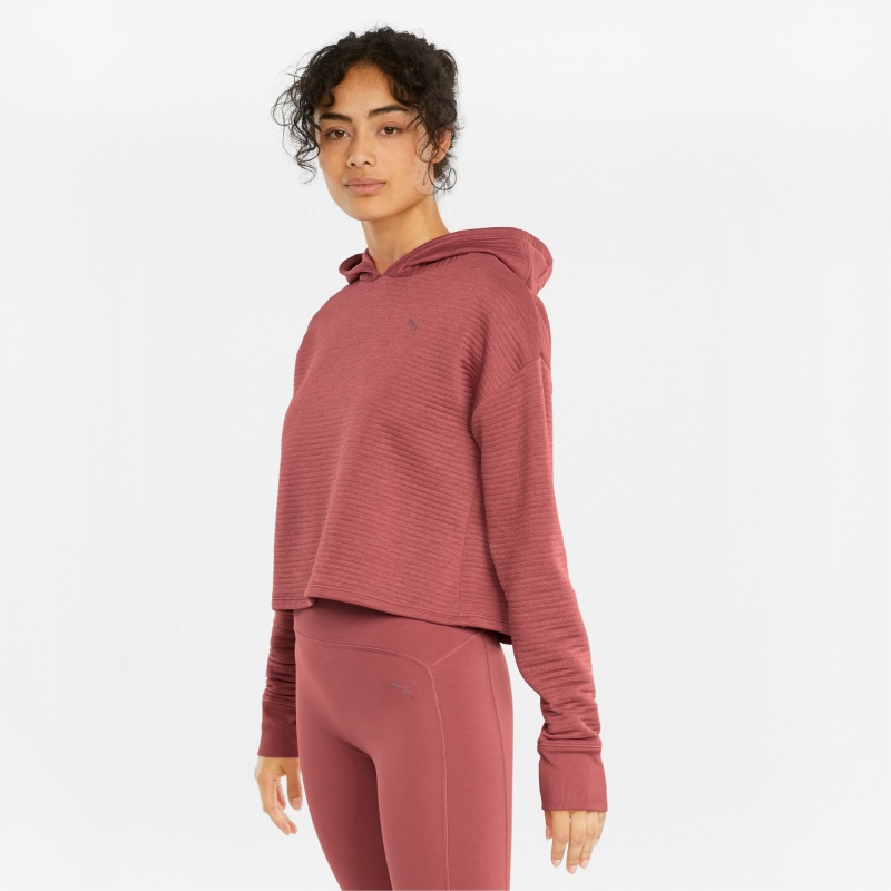 Sudadera con Capucha Puma STUDIO Textured Entrenamiento Skimmer Mauvewood | 41759LXFT