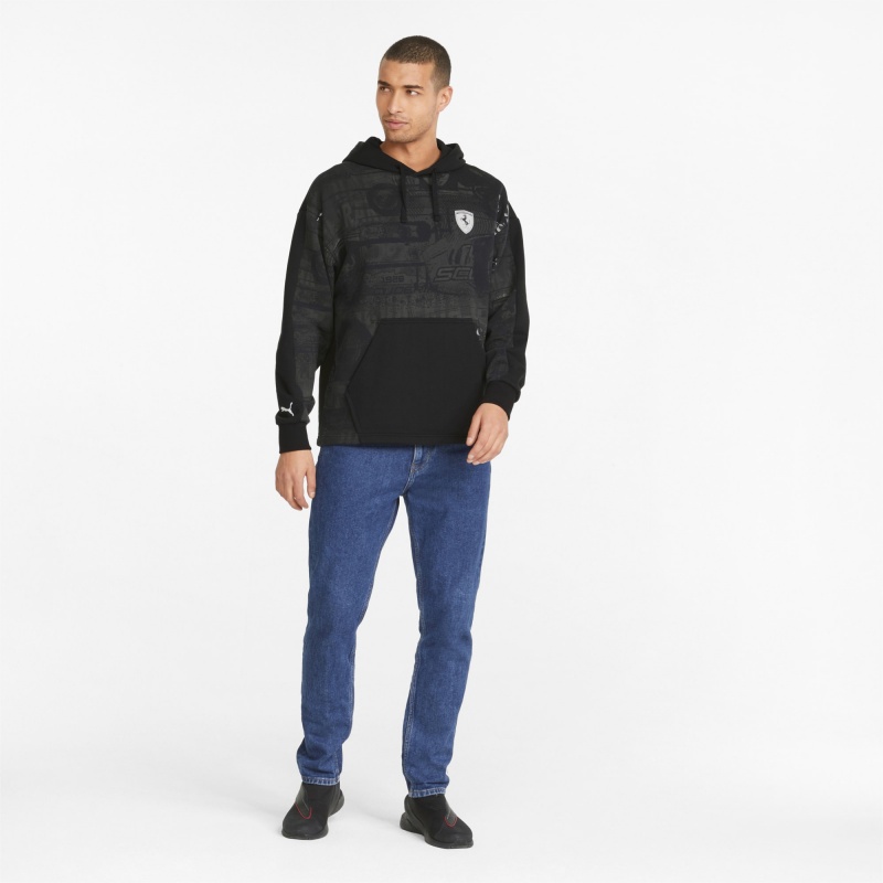 Sudadera con Capucha Puma Scuderia Ferrari Race Printed Negros | 47198VDUH