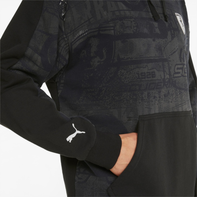 Sudadera con Capucha Puma Scuderia Ferrari Race Printed Negros | 47198VDUH