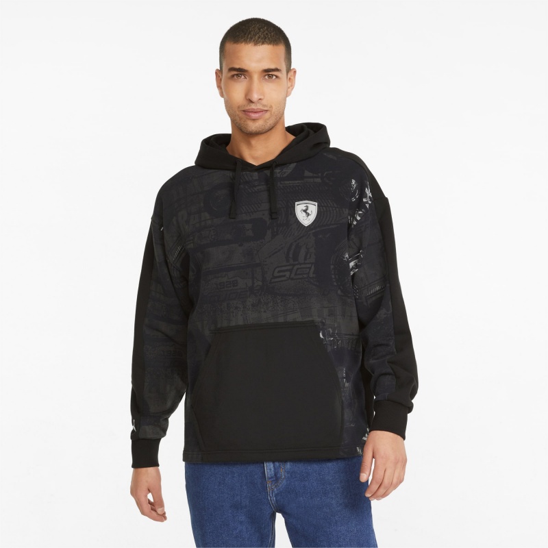 Sudadera con Capucha Puma Scuderia Ferrari Race Printed Negros | 47198VDUH