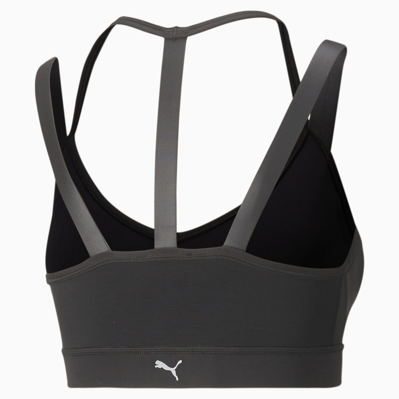 Sujetador Deportivo Puma Low Impact Moda Luxe Entrenamiento Negros | 70124YBVN