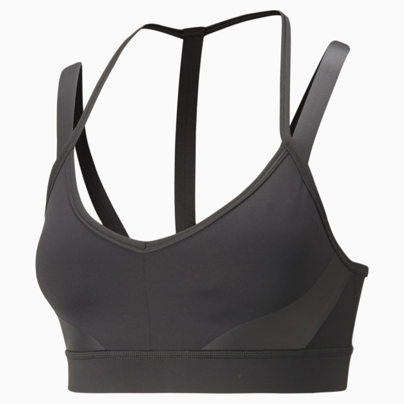 Sujetador Deportivo Puma Low Impact Moda Luxe Entrenamiento Negros | 70124YBVN