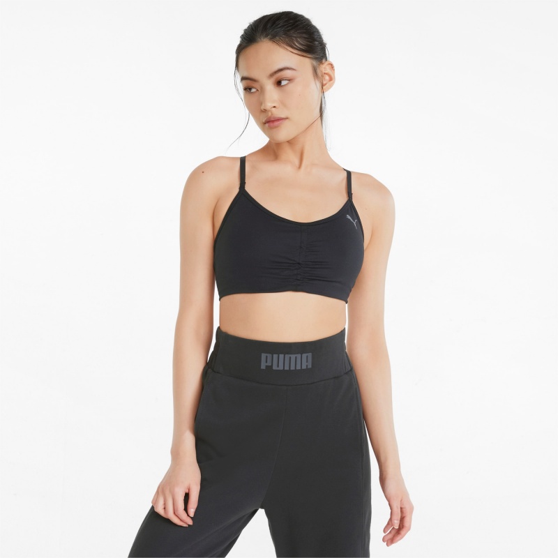 Sujetador Deportivo Puma Low Impact Studio Entrenamiento Negros | 21735UALZ