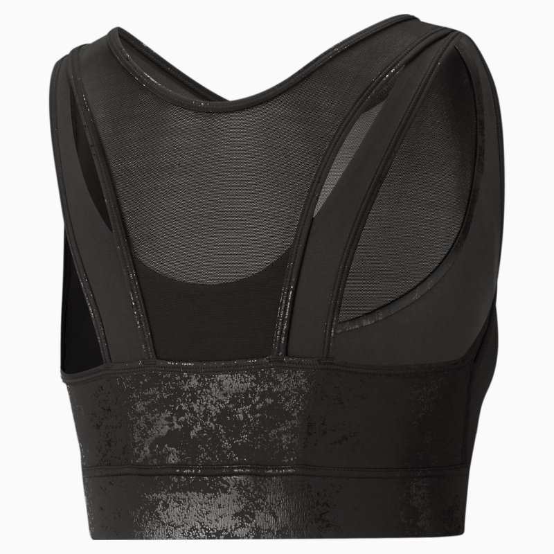 Sujetador Deportivo Puma Moda Luxe ellaVATE Entrenamiento Negros | 03698MBYQ