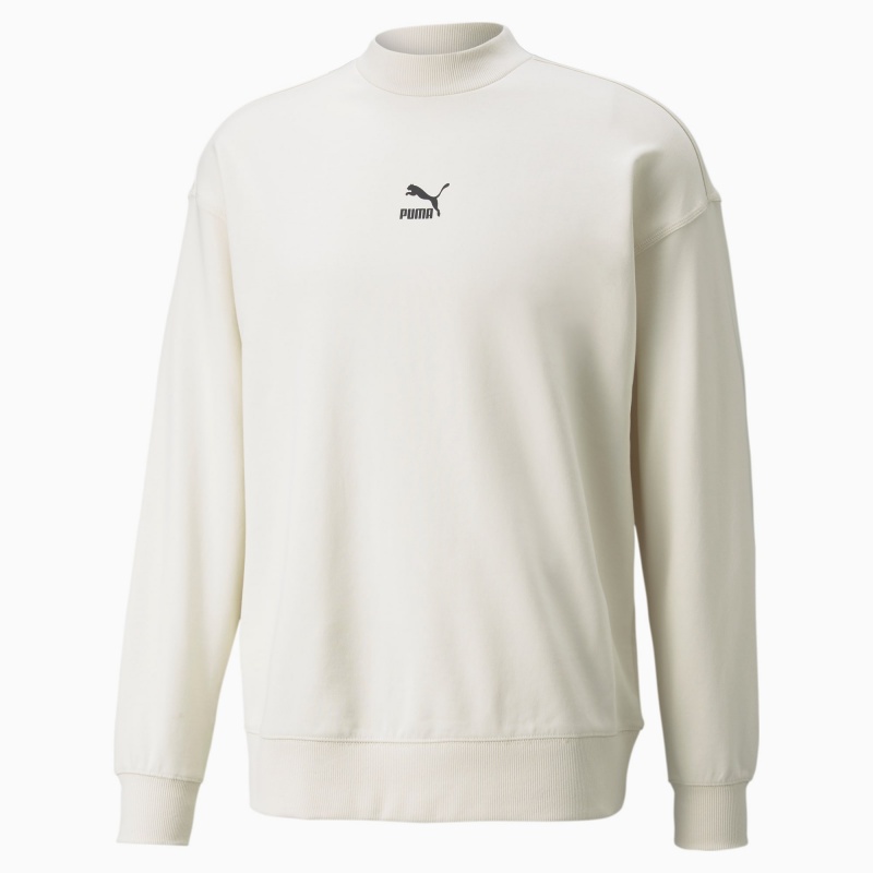Suéter Puma Classics High Crew Neck Ivory Glow | 61038DVOK
