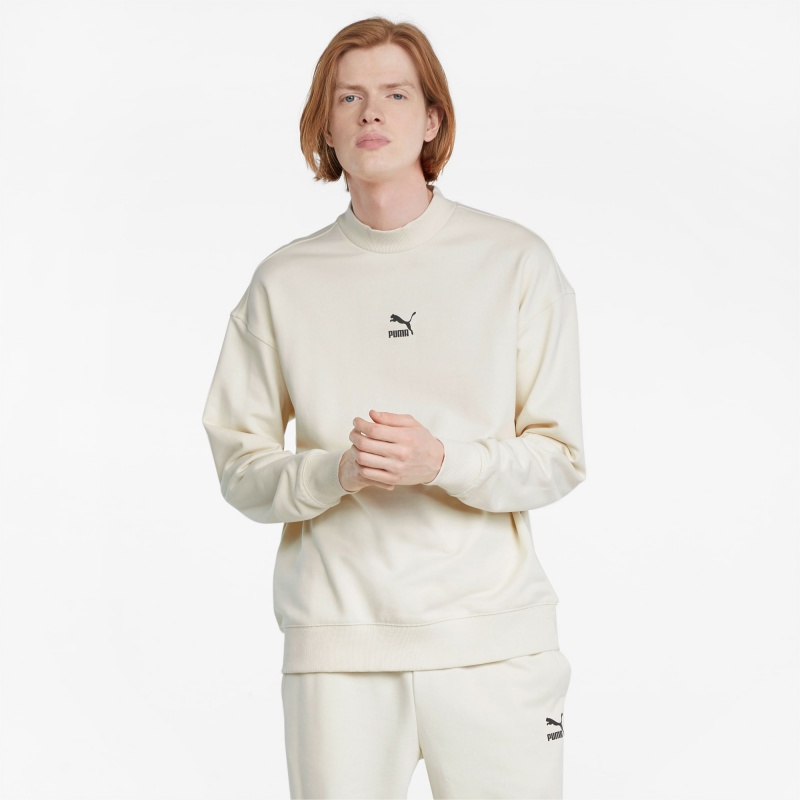 Suéter Puma Classics High Crew Neck Ivory Glow | 61038DVOK