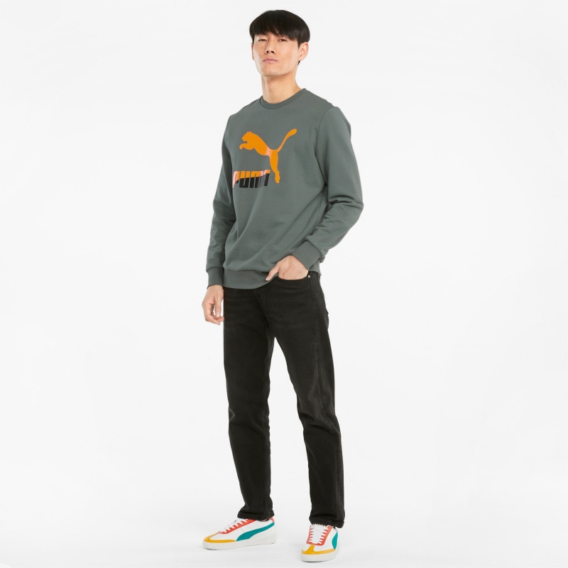 Suéter Puma Classics Logo Crew Neck Verdes | 51689MVJB