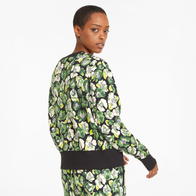 Suéter Puma PUMA x LIBERTY Printed Crew Neck Negros Flores | 23084LQXY