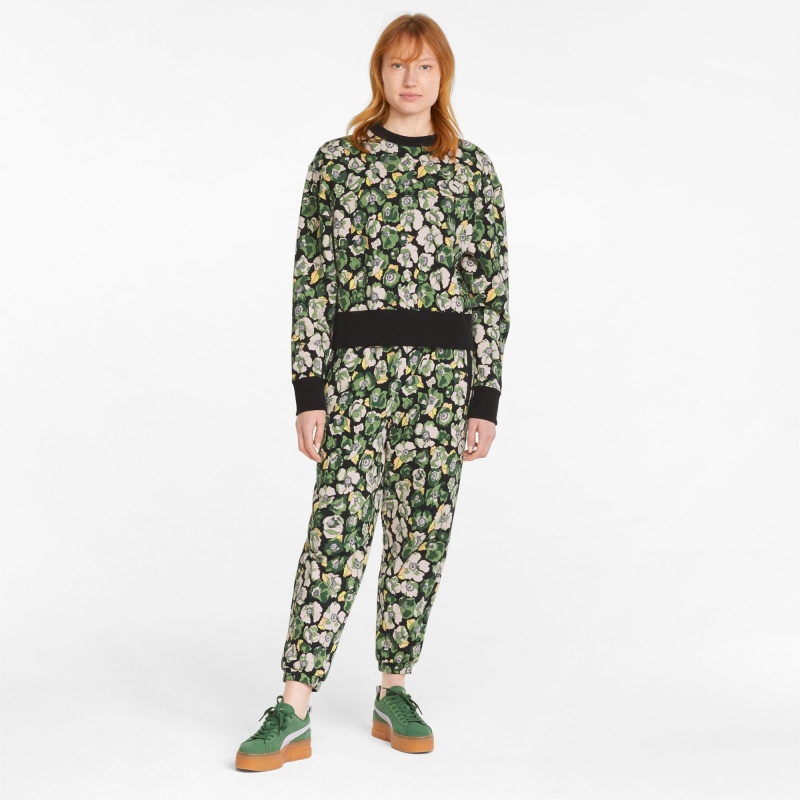 Suéter Puma PUMA x LIBERTY Printed Crew Neck Negros Flores | 23084LQXY