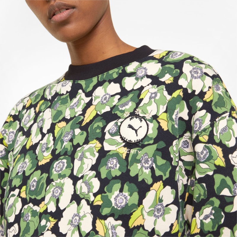 Suéter Puma PUMA x LIBERTY Printed Crew Neck Negros Flores | 23084LQXY