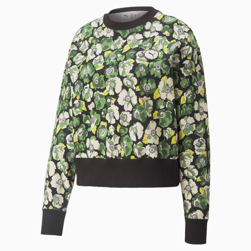 Suéter Puma PUMA x LIBERTY Printed Crew Neck Negros Flores | 23084LQXY
