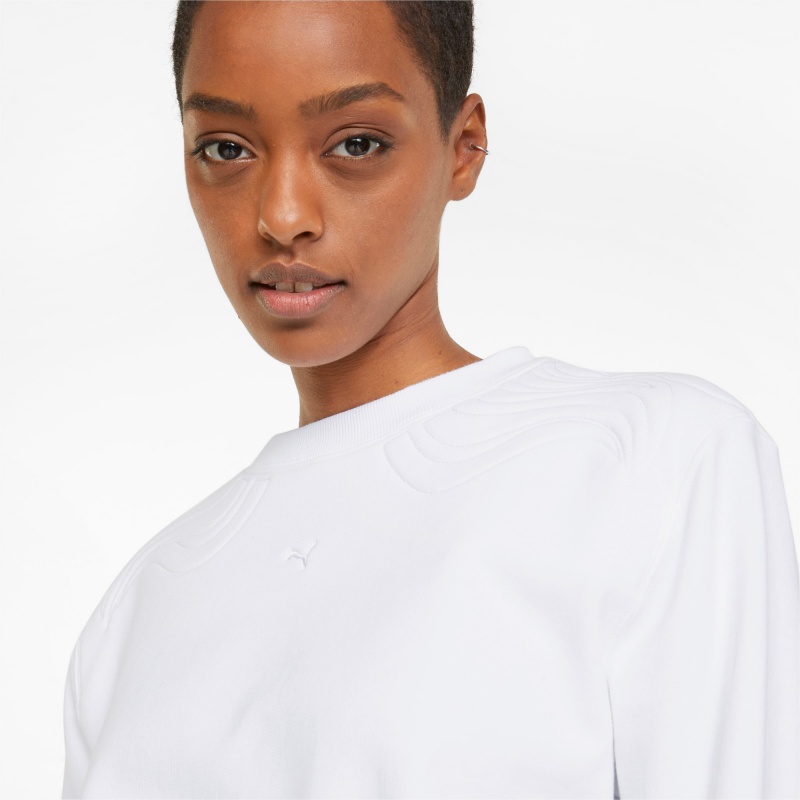 Suéter Puma Snow Tiger Boxy Crew Neck Blancos | 57830QMKY