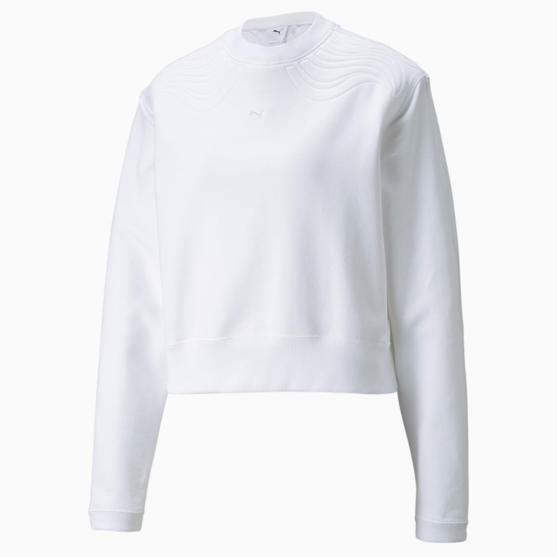Suéter Puma Snow Tiger Boxy Crew Neck Blancos | 57830QMKY
