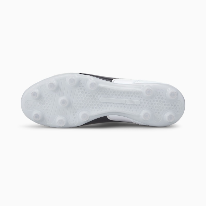 Tacos de Futbol Puma King Top FG Blancos Negros Blancos | 52948FAND