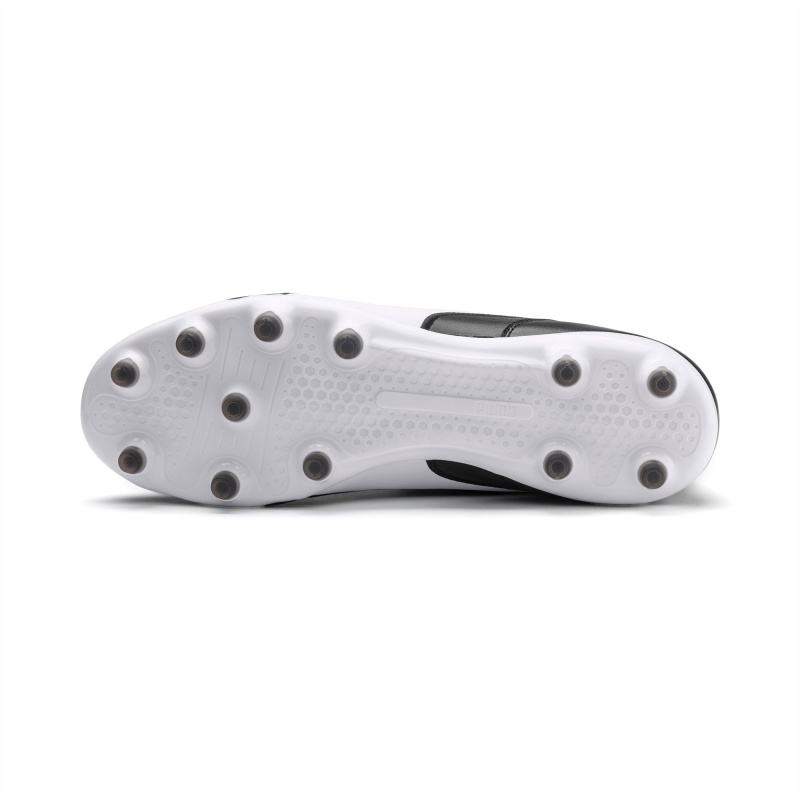 Tacos de Futbol Puma King Top FG Negros Blancos | 68531OKYI