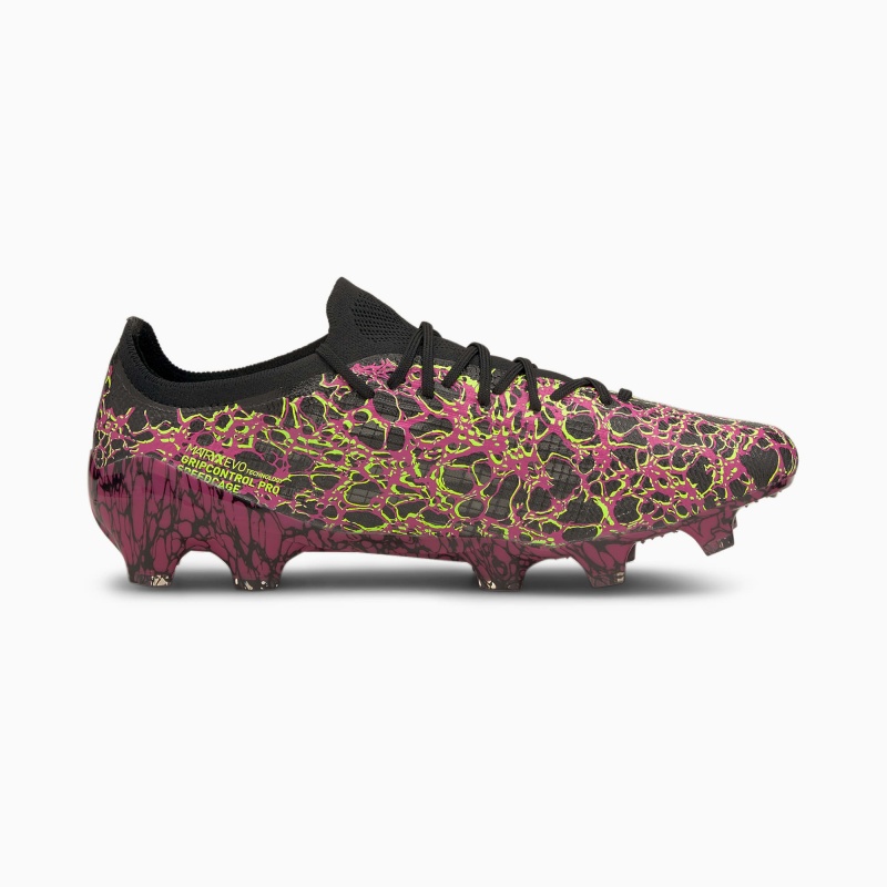 Tacos de Futbol Puma ULTRA 1.3 FG/AG Negros Verdes | 95487EKVS