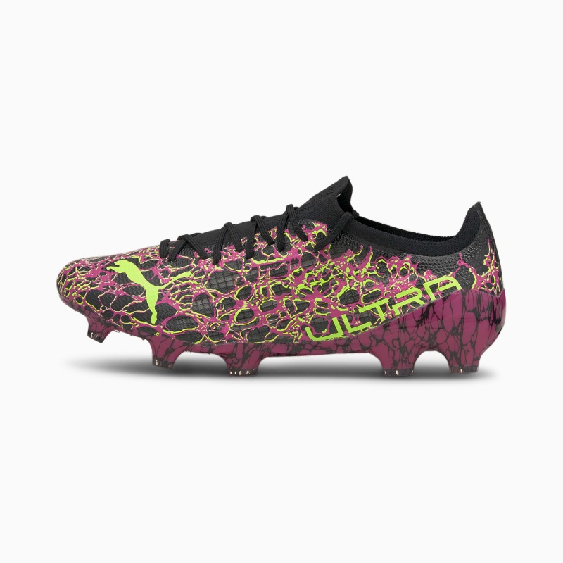 Tacos de Futbol Puma ULTRA 1.3 FG/AG Negros Verdes | 95487EKVS