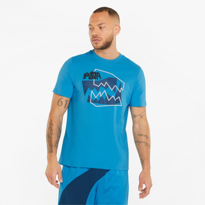 Tee Puma 4th Quarter Basketball Bleu Azur | 69137WJTF