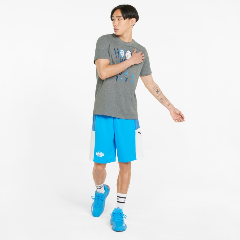 Tee Puma 4th Quarter Basketball Medium Gray Heather | 04739KNTP