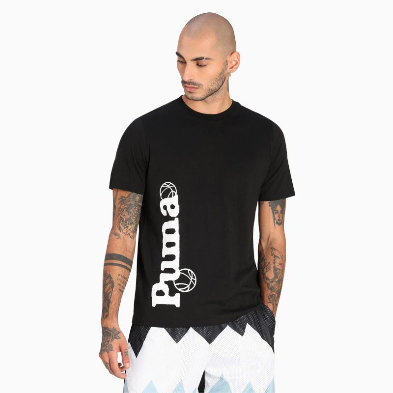 Tee Puma 4th Quarter Basketball Negros | 25736UMOI