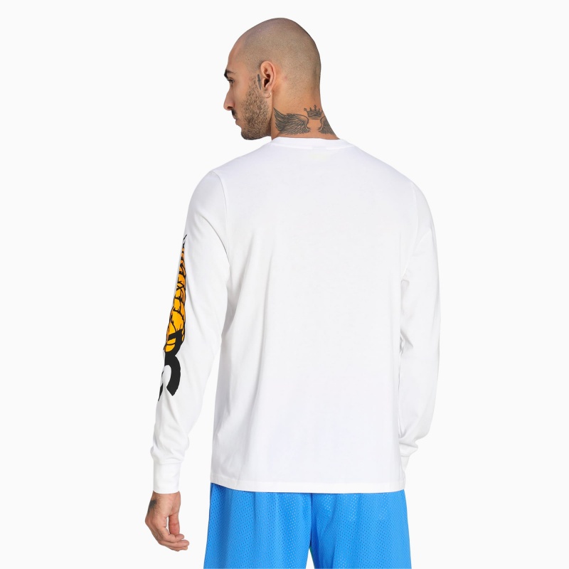 Tee Puma 4th Quarter Long Sleeve Blancos | 18069GVPM