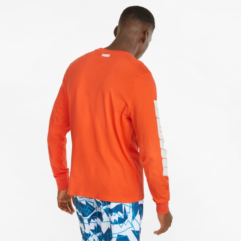Tee Puma 4th Quarter Long Sleeve Cherry Tomato | 78026AEMG
