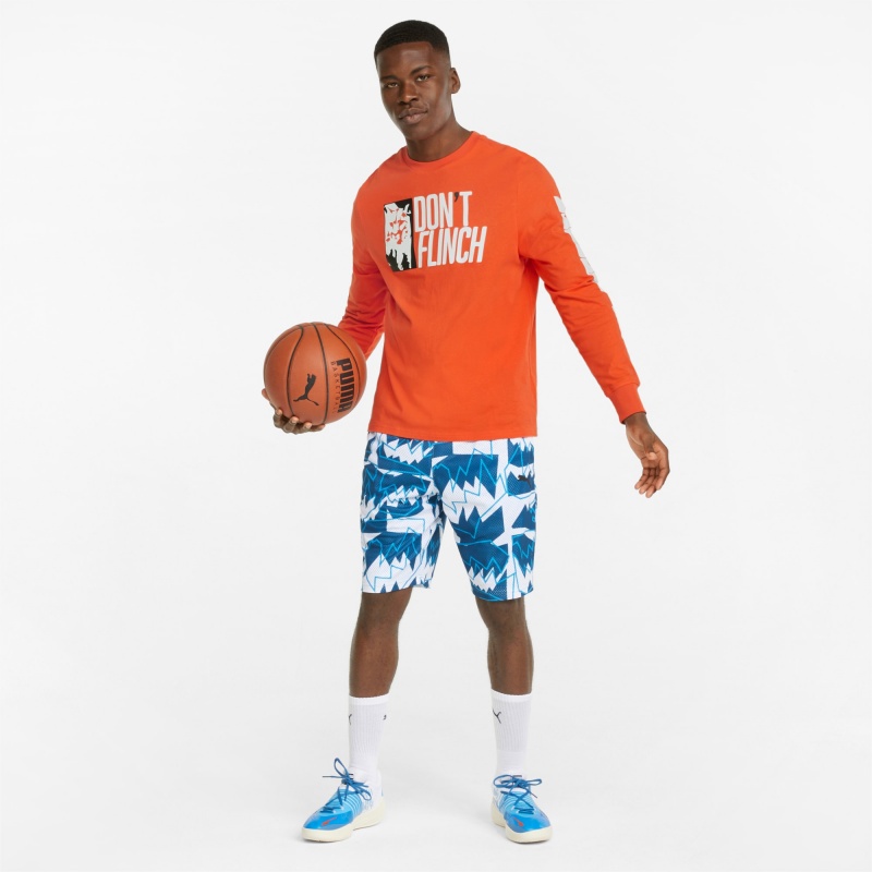 Tee Puma 4th Quarter Long Sleeve Cherry Tomato | 78026AEMG