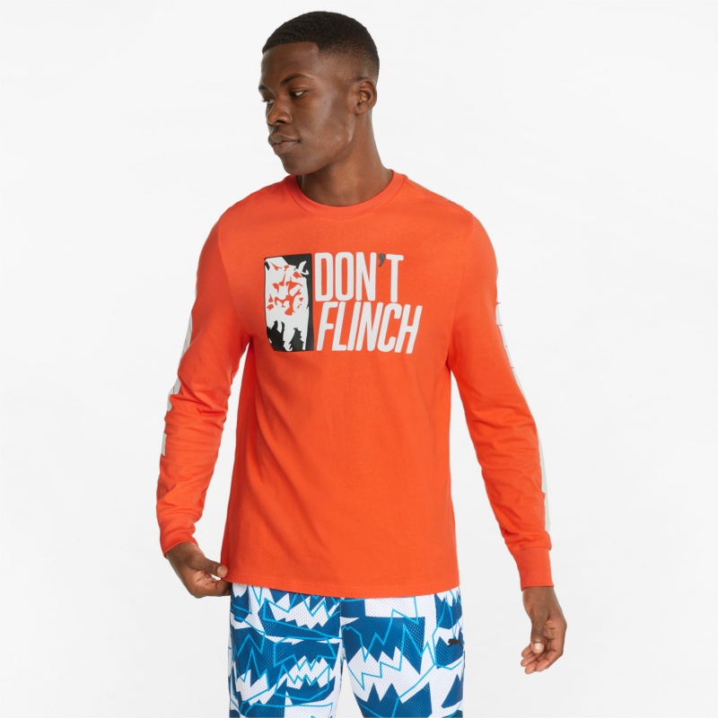 Tee Puma 4th Quarter Long Sleeve Cherry Tomato | 78026AEMG