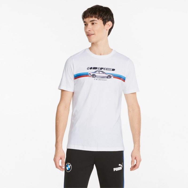 Tee Puma BMW M Motorsport Car Estampados Blancos | 42379UNPM