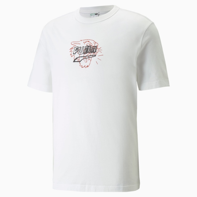 Tee Puma BTL Estampados Blancos | 52831XVUY