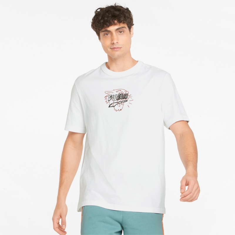 Tee Puma BTL Estampados Blancos | 52831XVUY