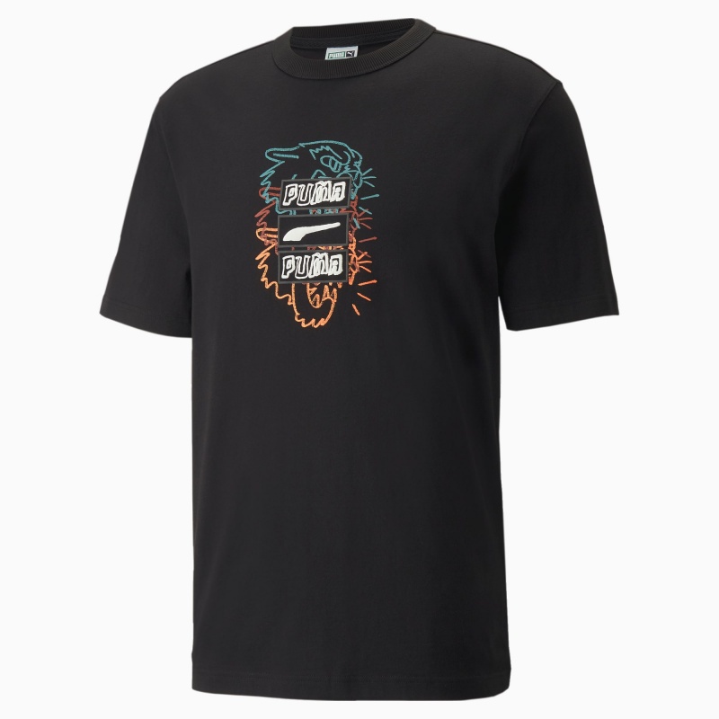 Tee Puma BTL Estampados Negros | 79536VHMP